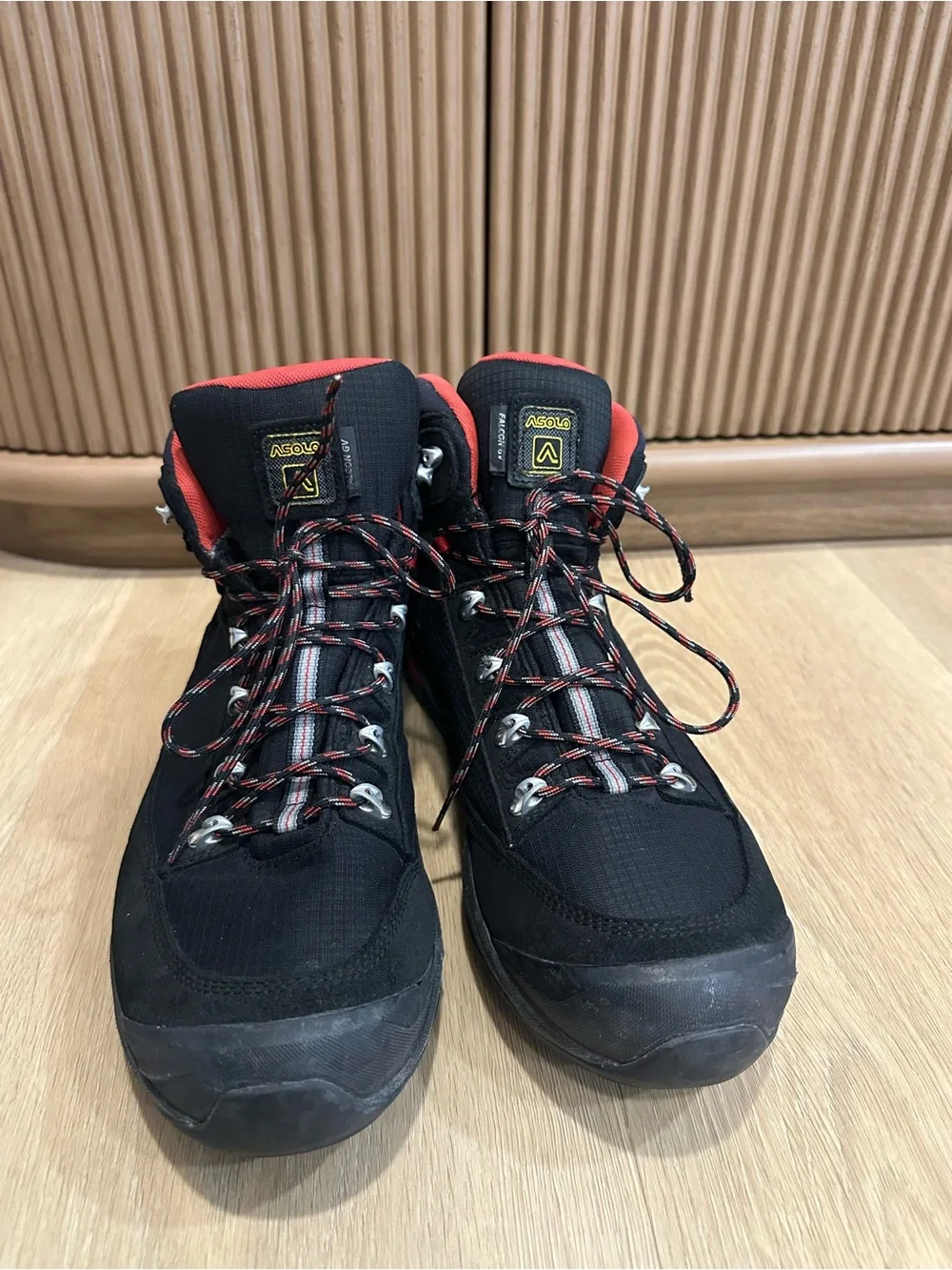 Asolo Men's Black and Red Hiking Boots size 11.5